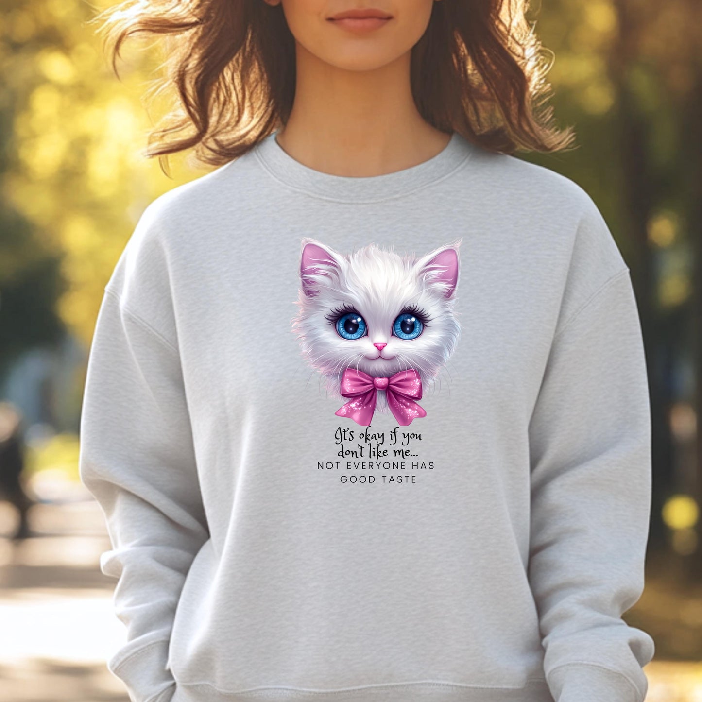 Cute Cat Crewneck Sweatshirt - "Let's Hope If You Don't Like Me" Design, Gift for Cat Lovers, Cozy Casual Wear, Perfect for Birthdays,