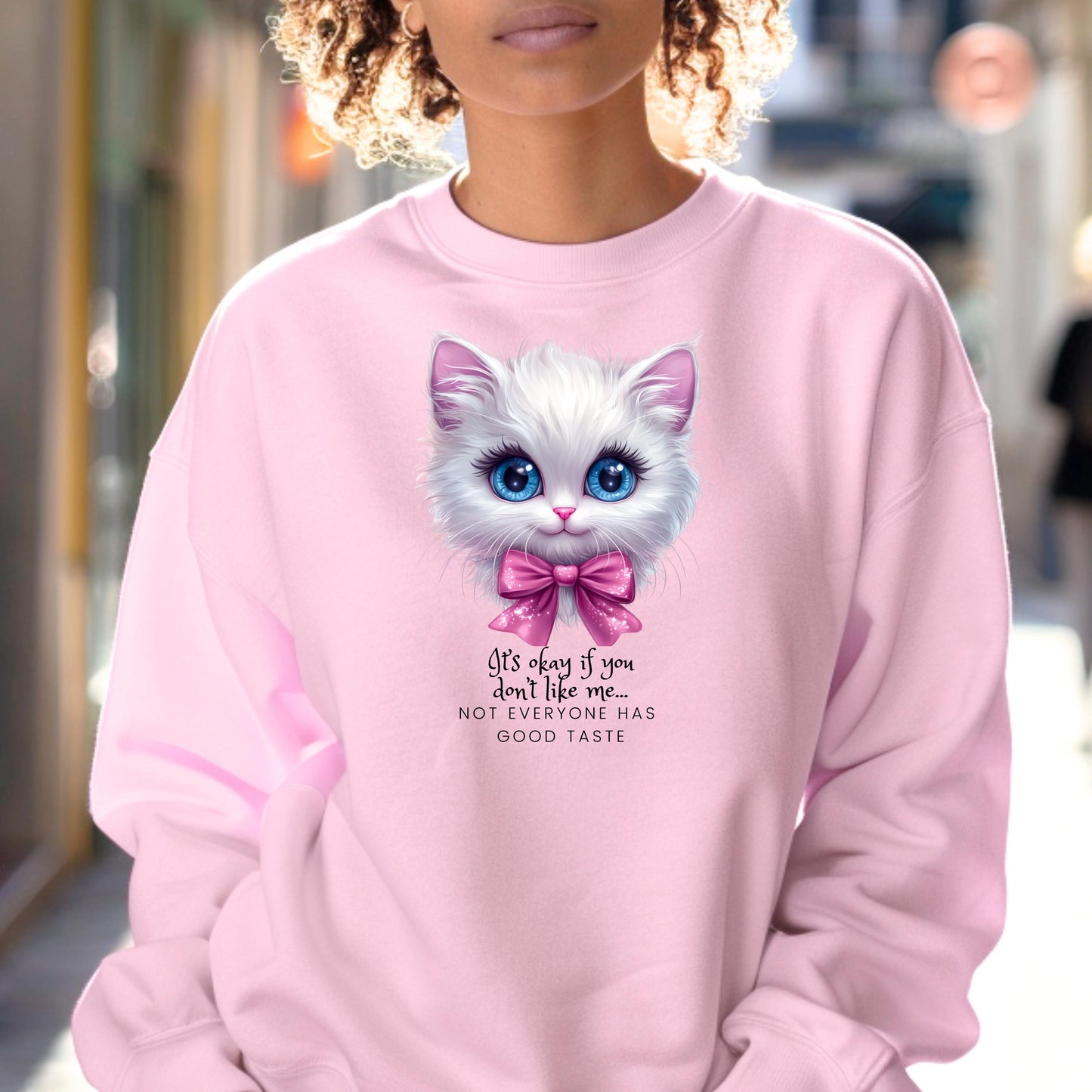 Cute Cat Crewneck Sweatshirt - "Let's Hope If You Don't Like Me" Design, Gift for Cat Lovers, Cozy Casual Wear, Perfect for Birthdays,