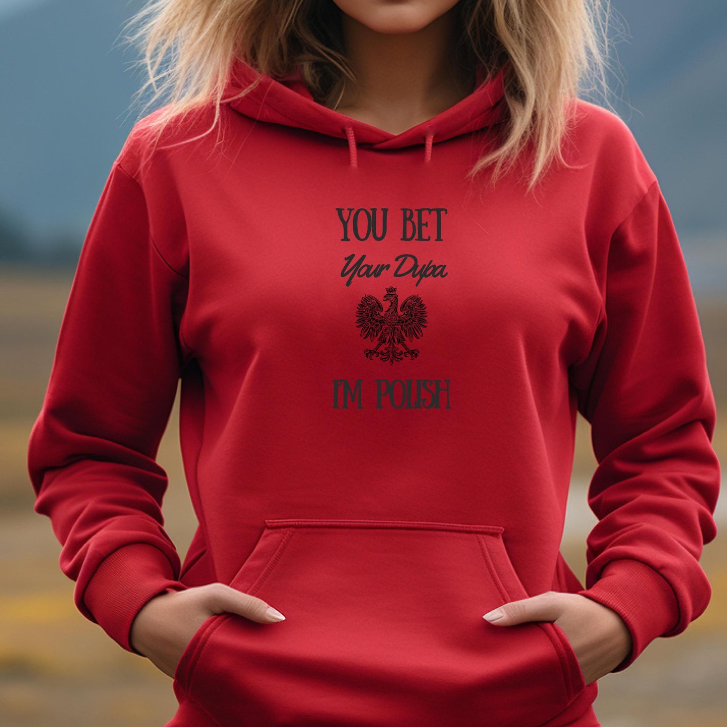 Polish Falcon Bet Your Dupa I'm Polish Hooded Sweatshirt - Unisex Hoodie, Pullover, Polish Pride Gift, Polish Heritage Apparel