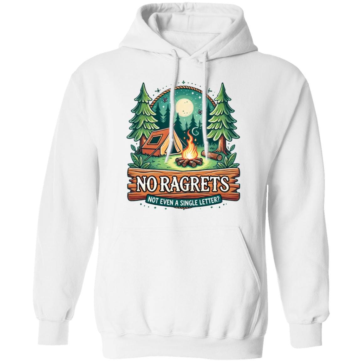 No Ragrets- Classic Pullover Hoodie – Bold, Fun, and Comfortable Statement Wear