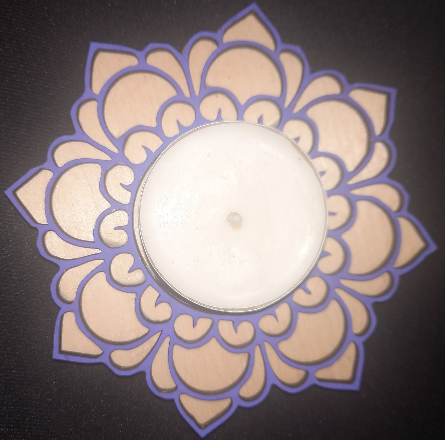 Lotus Glow Mandala Tea Light Candle Holder | Laser Cut Wooden Candle Decor | Boho Meditation & Yoga Room Decor | Unique Housewarming Gift