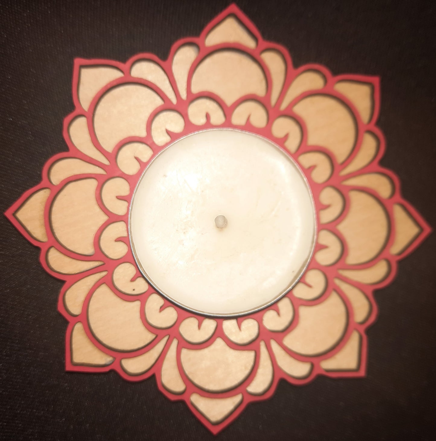 Lotus Glow Mandala Tea Light Candle Holder | Laser Cut Wooden Candle Decor | Boho Meditation & Yoga Room Decor | Unique Housewarming Gift