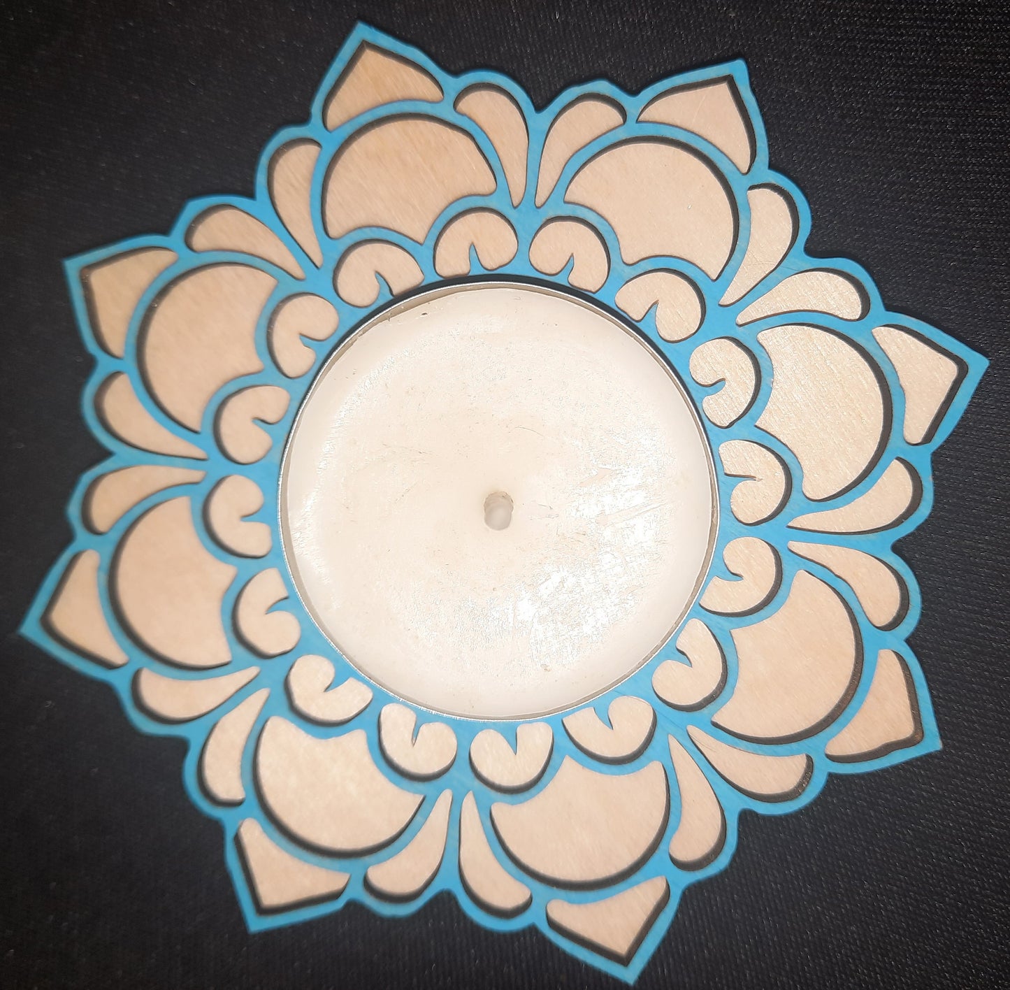 Lotus Glow Mandala Tea Light Candle Holder | Laser Cut Wooden Candle Decor | Boho Meditation & Yoga Room Decor | Unique Housewarming Gift