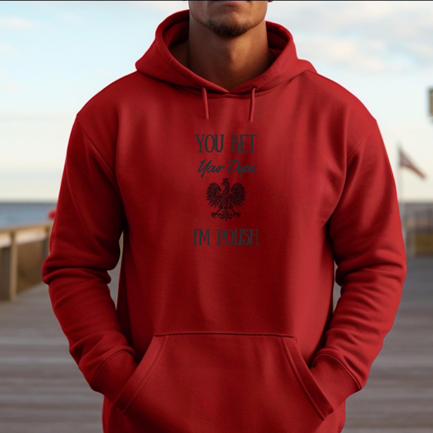 Polish Falcon Bet Your Dupa I'm Polish Hooded Sweatshirt - Unisex Hoodie, Pullover, Polish Pride Gift, Polish Heritage Apparel