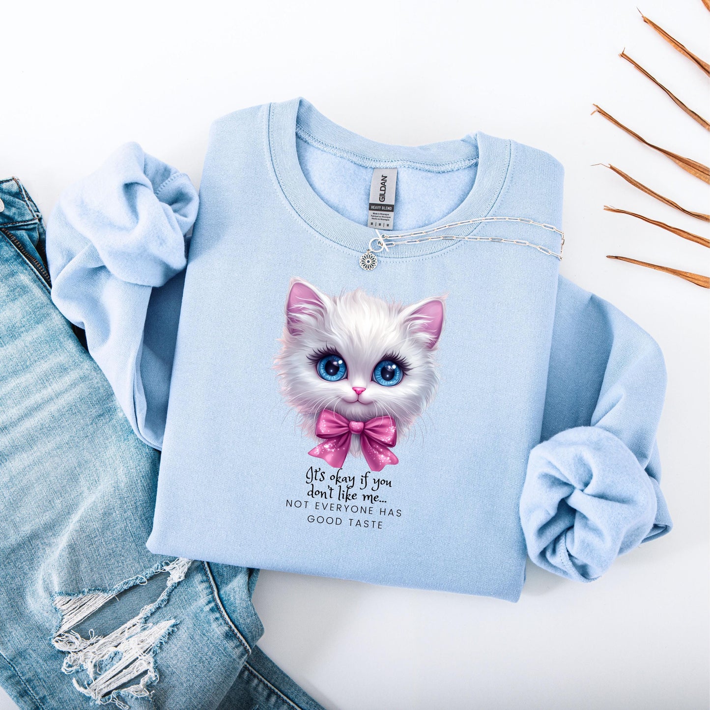 Cute Cat Crewneck Sweatshirt - "Let's Hope If You Don't Like Me" Design, Gift for Cat Lovers, Cozy Casual Wear, Perfect for Birthdays,