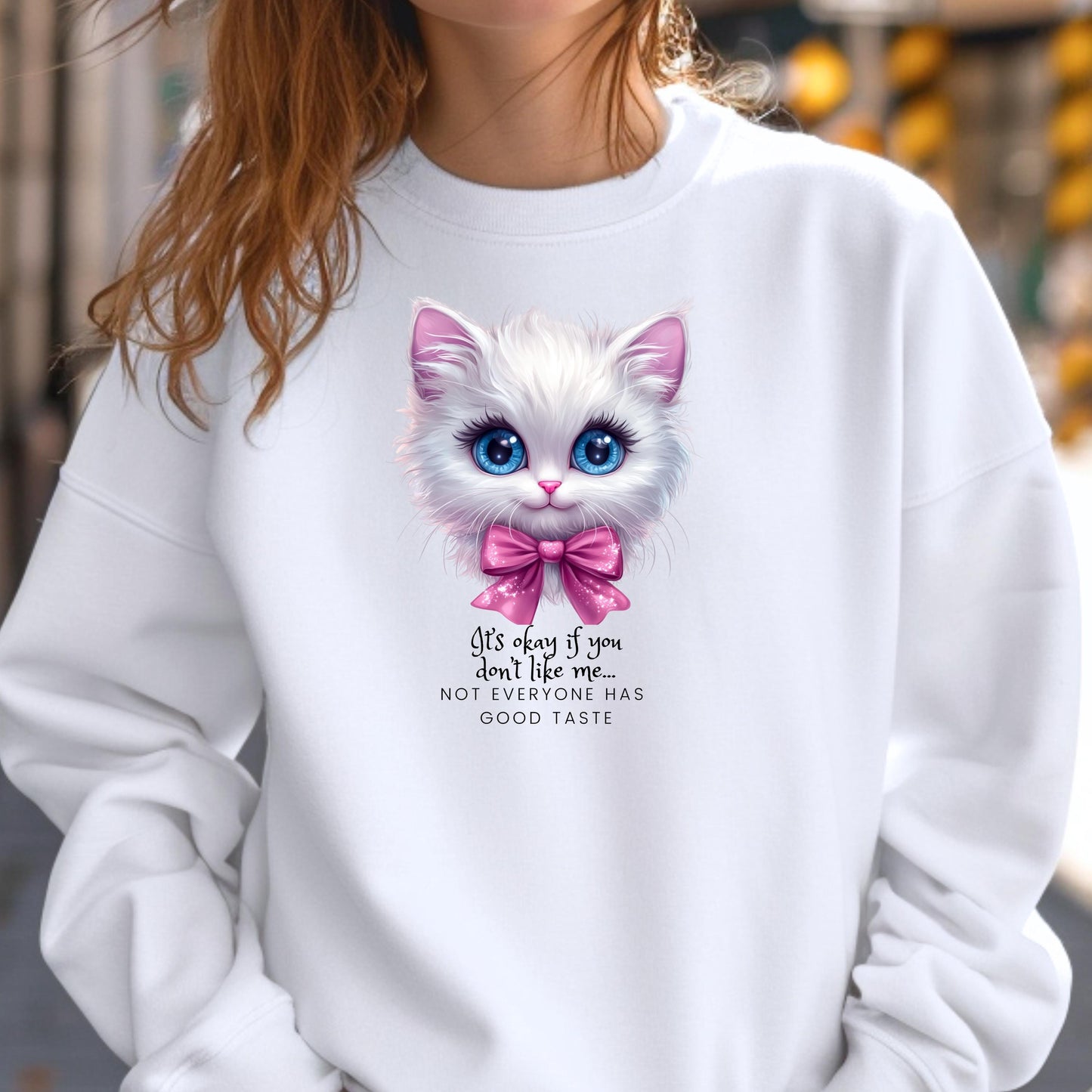 Cute Cat Crewneck Sweatshirt - "Let's Hope If You Don't Like Me" Design, Gift for Cat Lovers, Cozy Casual Wear, Perfect for Birthdays,