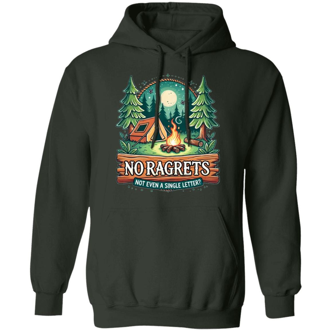 No Ragrets- Classic Pullover Hoodie – Bold, Fun, and Comfortable Statement Wear